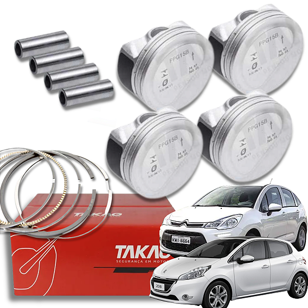 Kit Pistão E Aneis Peugeot Citroen 1.5 8v C3, Aircross, 208 Std Takao