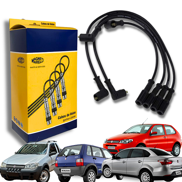 Cabos de Velas Ignição Fiat Fire Mpi 1.3 8v Fiorino Uno 2007 Em Diante Magneti Marelli