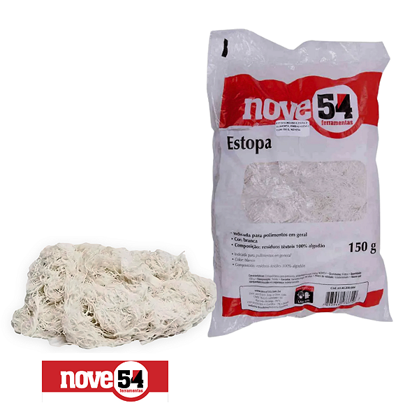 Estopa Branca de retalhos para polimento 150g Nove54