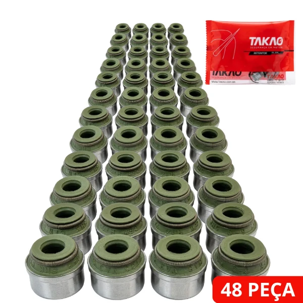 Kit com 48 Retentores Vedadores de Valvula 6mm Retifica de Cabeçote Takao
