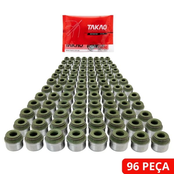 Kit com 96 Retentores Vedadores de Valvula 6mm Retifica de Cabeçote Takao