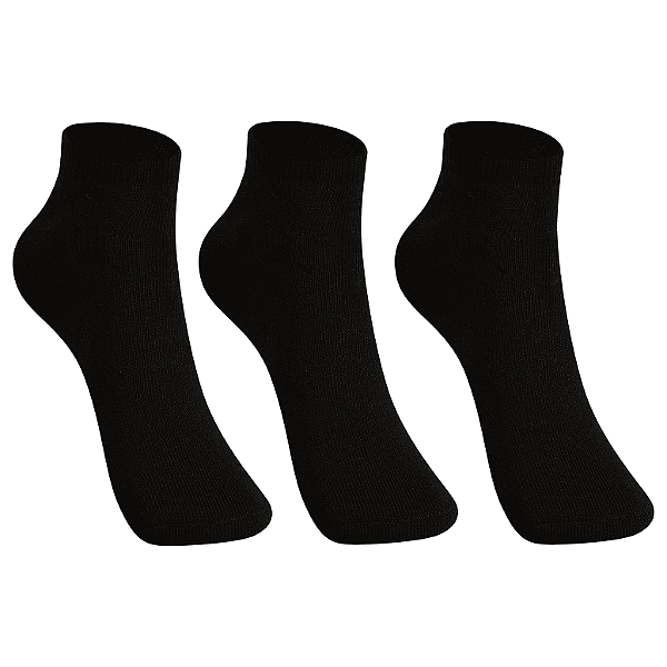 Kit 3 Pares Cano Curto Esportiva Juvenil - Tam 34 a 38