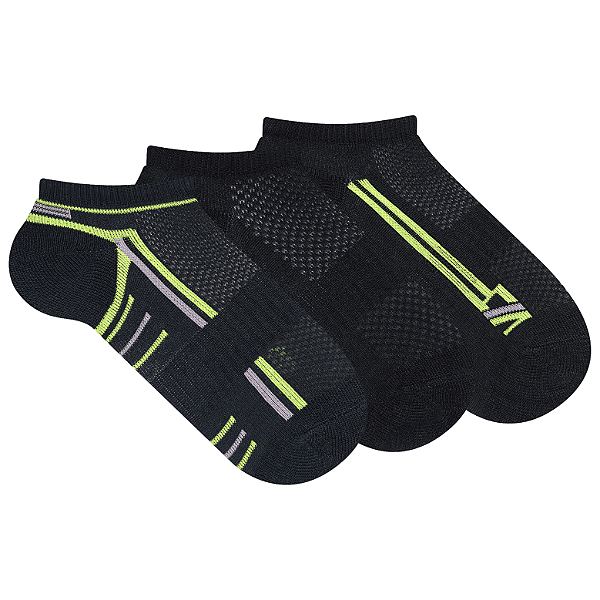 Kit 3 Pares Cano Curto Fitness - Tam 34 a 39