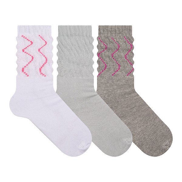 Kit 3 Pares Cano Médio Aeróbica - Tam 34 a 39