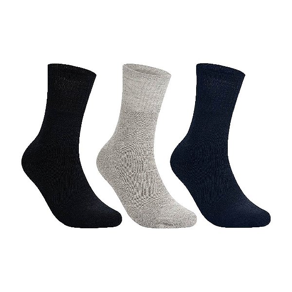 Kit 3 Pares Cano Longo Esportiva  - Tam 39 a 42