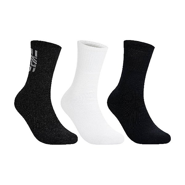 Kit 3 Pares Cano Longo Esportiva  - Tam 39 a 42