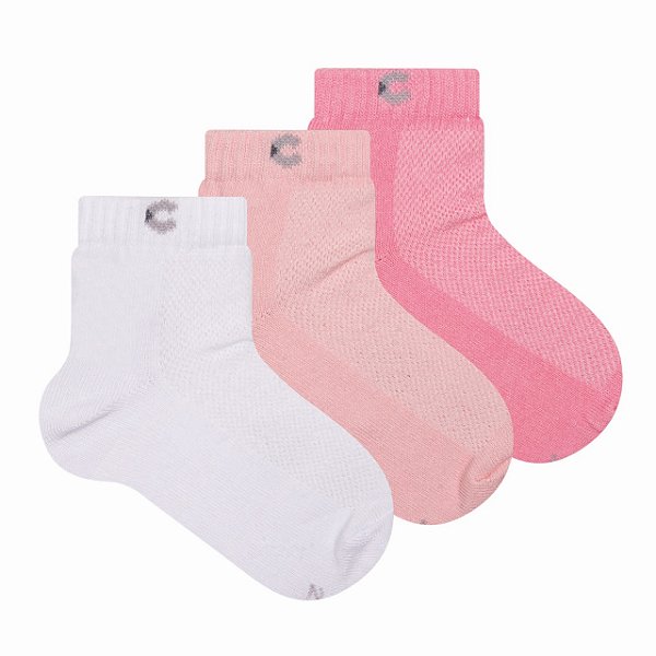 Kit 3 Pares Cano Curto Infantil