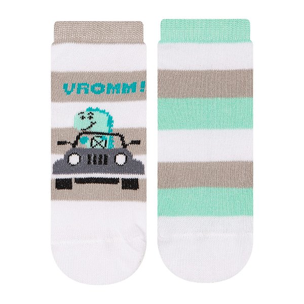 Kit 2 Pares Soquete Bebê Antiderrapante - Tam 17 a 22