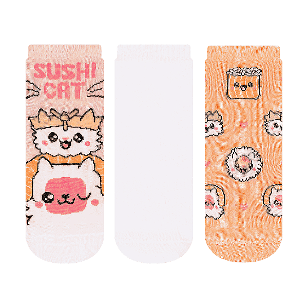 Kit 3 Pares Cano Curto Juvenil - Tam 34 a 38