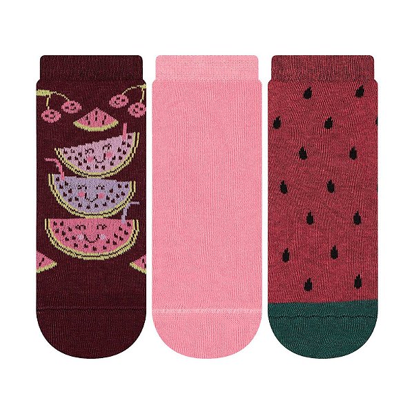 Kit 3 Pares Cano Curto Infantil