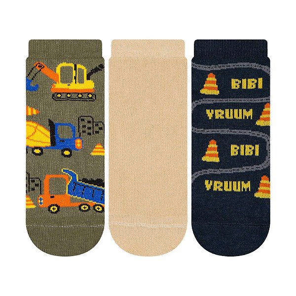 Kit 3 Pares Cano Curto Infantil