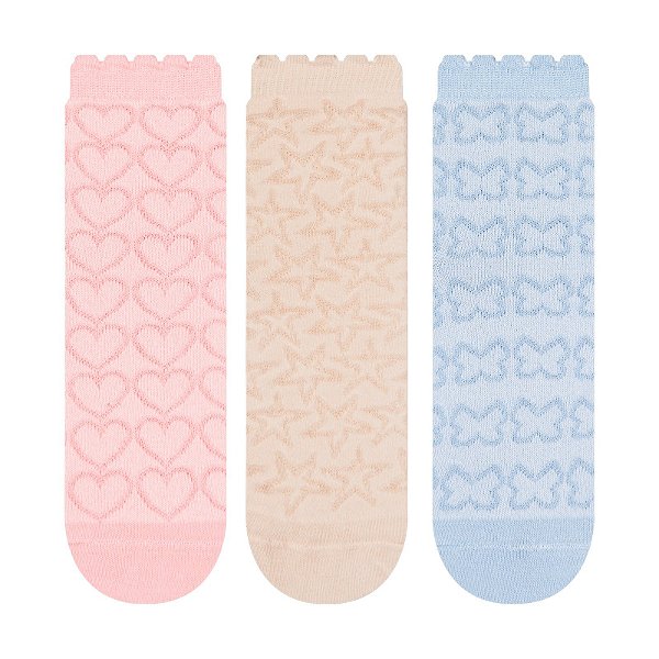 Kit 3 Pares Soquete Infantil