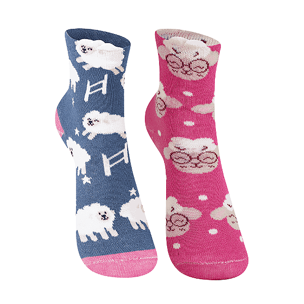 Kit 2 Pares Soquete Infantil 3D