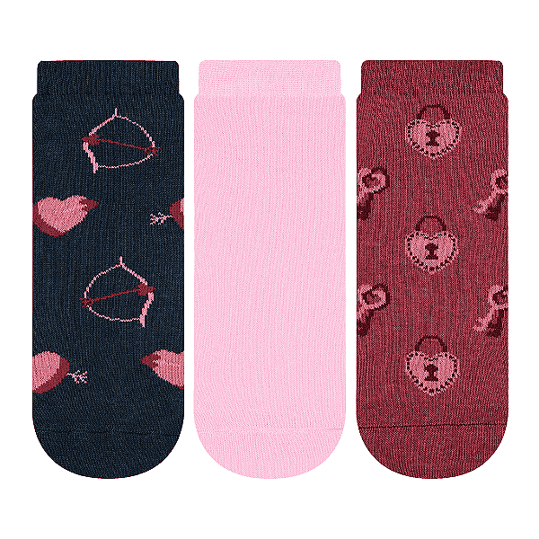 Kit 3 Pares Cano Curto - Tam 34 a 39