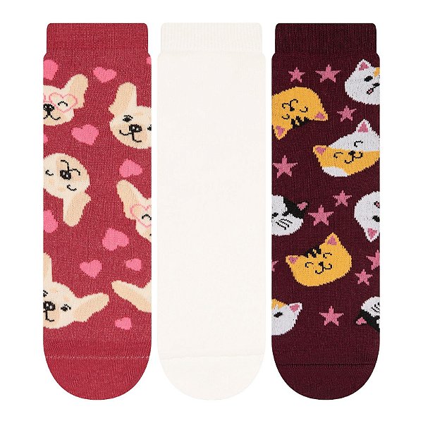 Kit 3 Pares Soquete - Tam 34 a 39