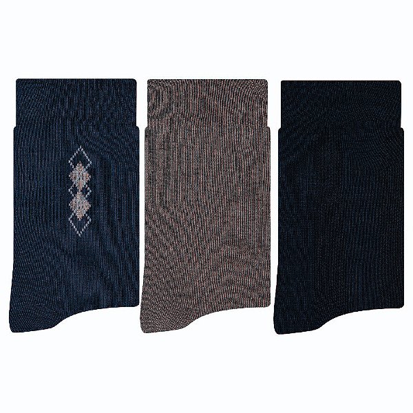 Kit 3 Pares Social - Tam 39-42