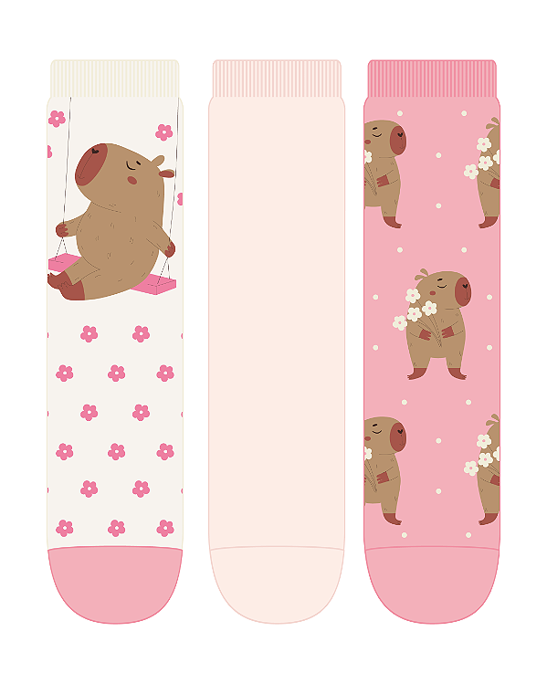 Kit 3 Pares Soquete Infantil