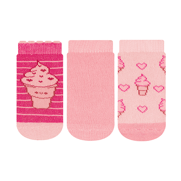 Kit 3 pares Soquete Recém Nascido - Tam 13 a 16