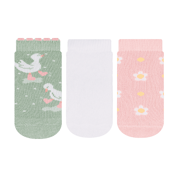 Kit 3 pares Soquete Recém Nascido - Tam 13 a 16