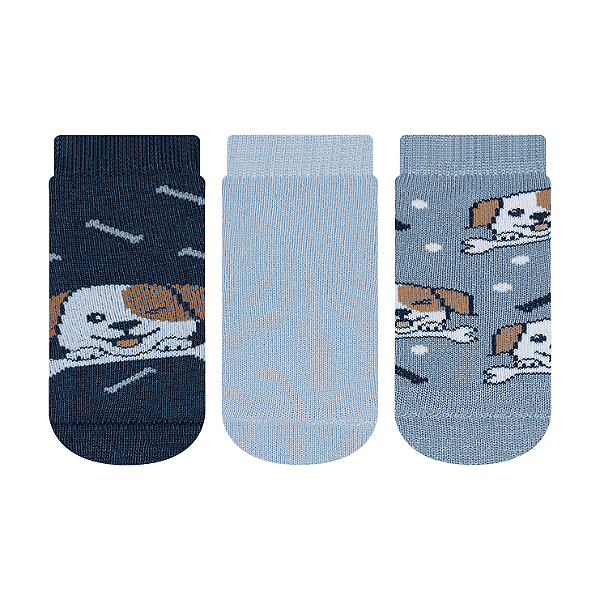 Kit 3 pares Soquete Recém Nascido - Tam 13 a 16