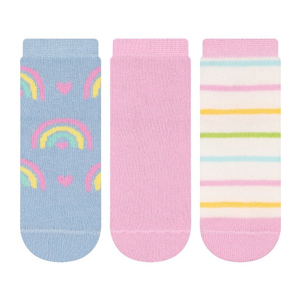 Kit 3 Pares Soquete Bebê - Tam 17 a 22