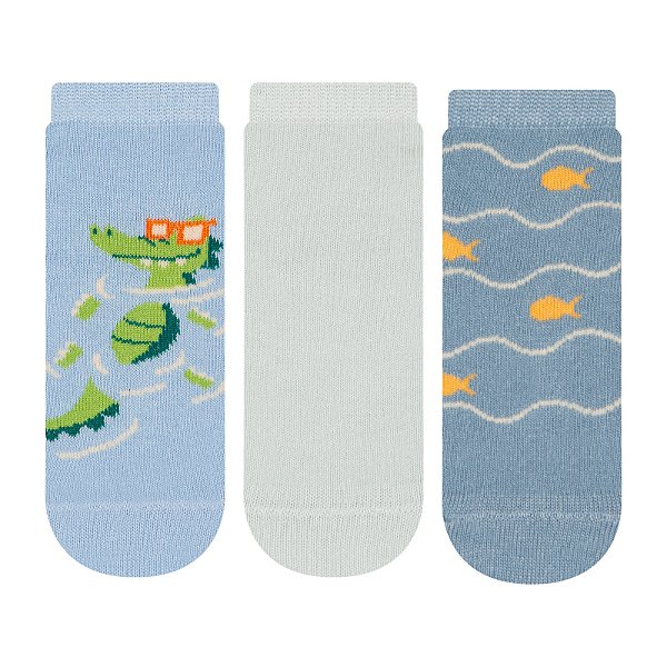 Kit 3 Pares Soquete Bebê - Tam 17 a 22