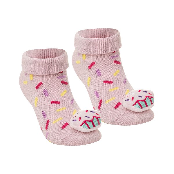 Soquete Bebê com aplique pelúcia - Tam 17 a 22