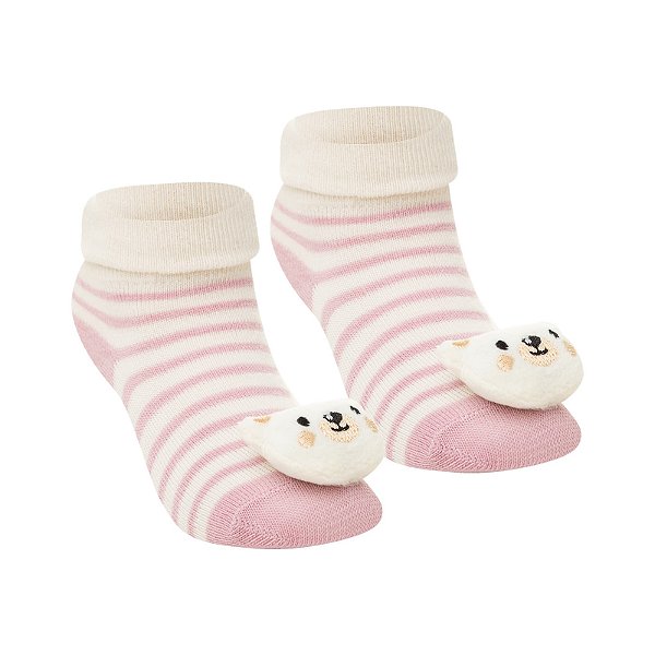 Soquete Bebê com aplique pelúcia - Tam 17 a 22