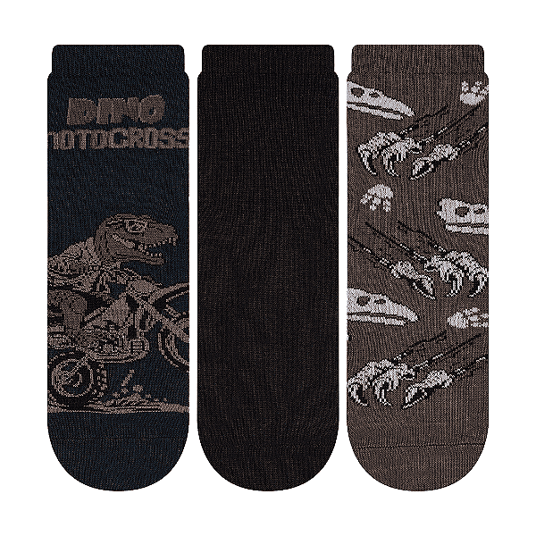 Kit 3 Pares Soquete Juvenil - Tam 34 a 38