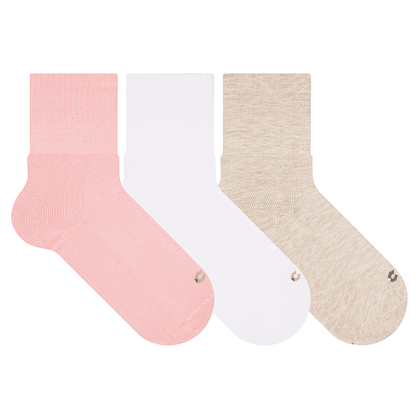 Kit 3 Pares Cano Longo Esportiva Especial Sola Atoalhada - Tam 34 a 38