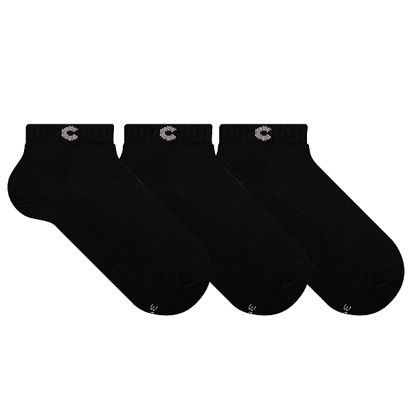 Kit 3 Pares Cano Curto - Tam 34 a 39