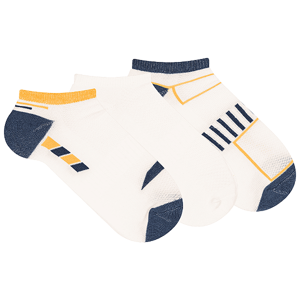 Kit 3 Pares Cano Curto Fitness - Tam 39 a 42