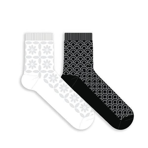 Kit 2 Pares Soquete Texturizada - Tam 34 a 39