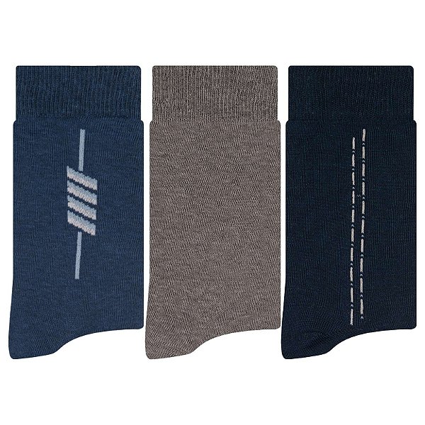 Kit 3 Pares Social - Tam 39-42