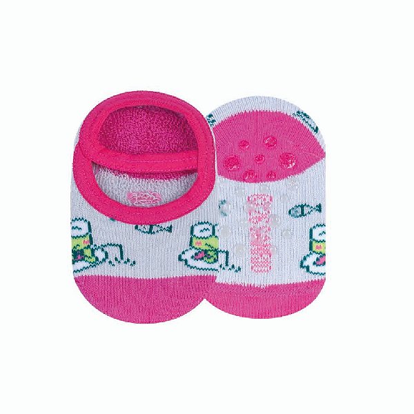 Sapatilha antiderrapante Bebê - Keroppi - Tam 17 a 22