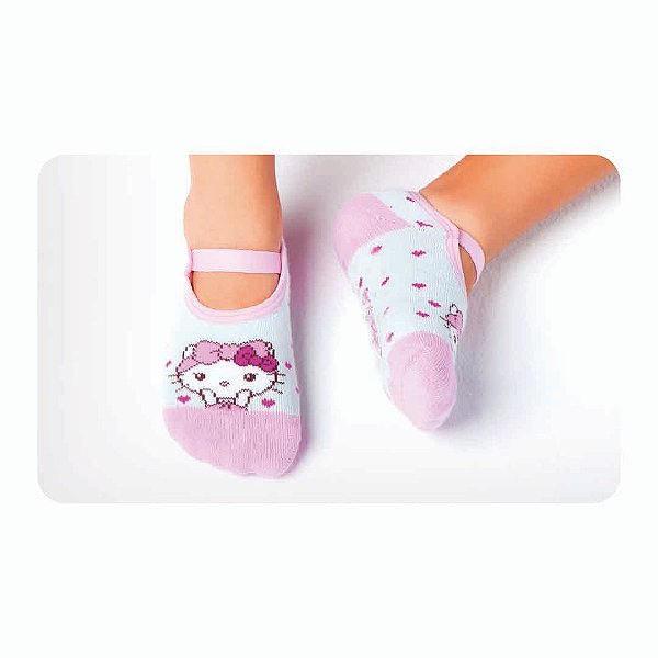 Sapatilha Infantil Hello Kitty com antiderrapante