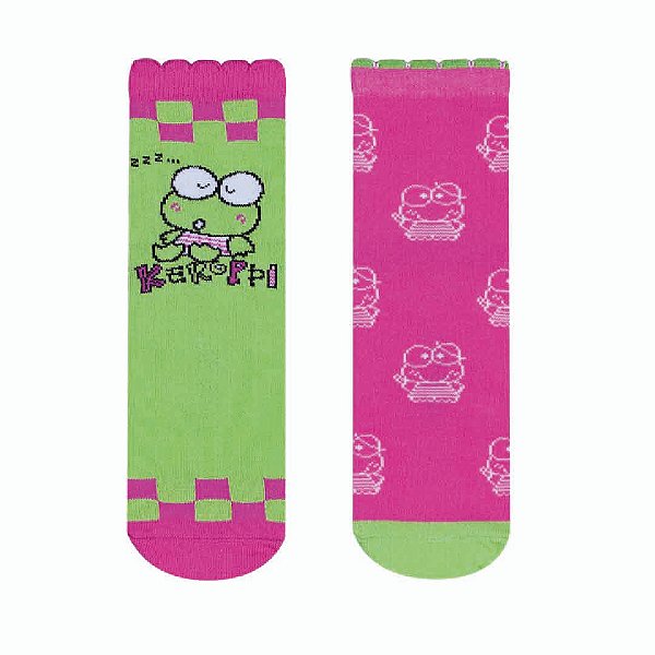 Kit 2 Pares Soquete Keroppi - Tam 34 a 39