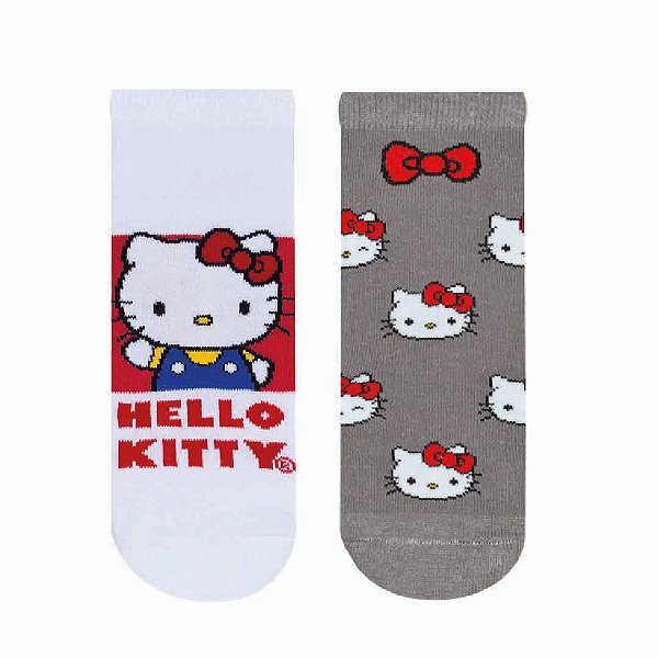 Kit 2 Pares Cano Curto Hello Kitty - Tam 34 a 39