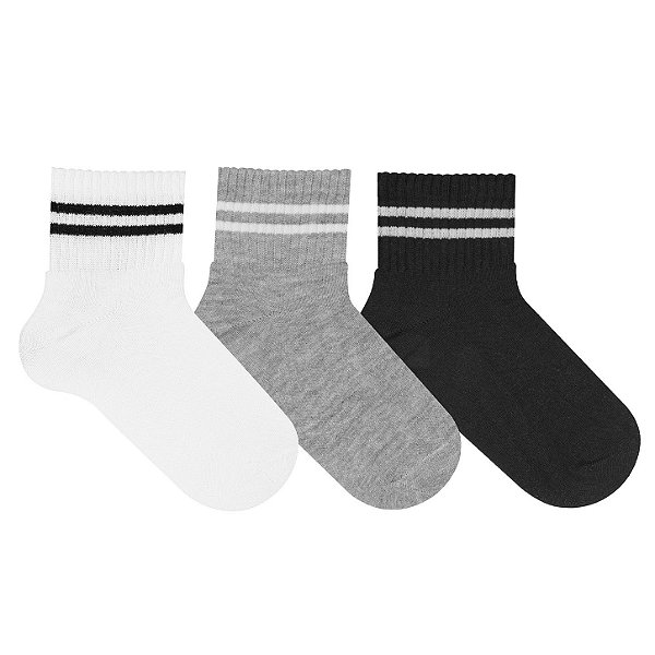 Kit 3 Pares Cano Médio Infantil