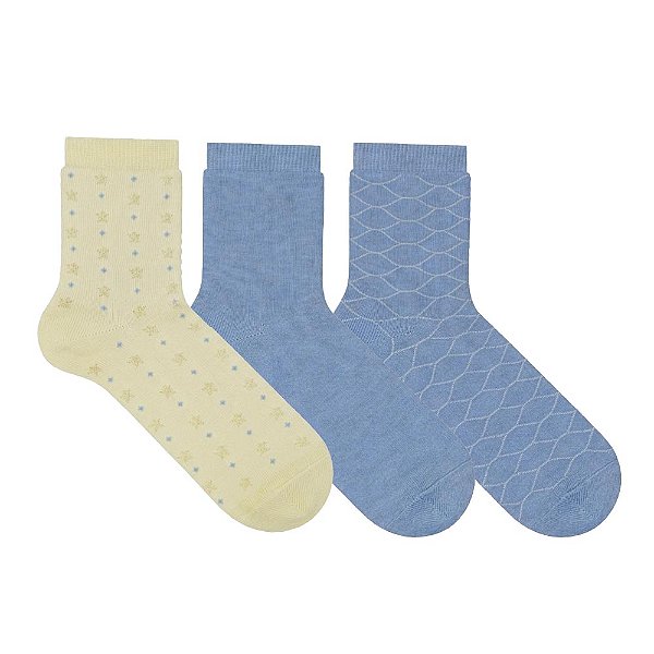 Kit 3 Pares Cano Médio - Tam 34 a 39
