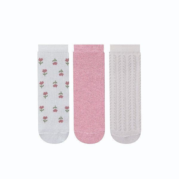 Kit 3 Pares Cano Curto - Tam 34 a 39