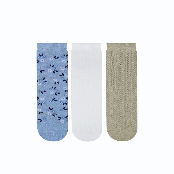 Kit 3 Pares Cano Curto - Tam 34 a 39