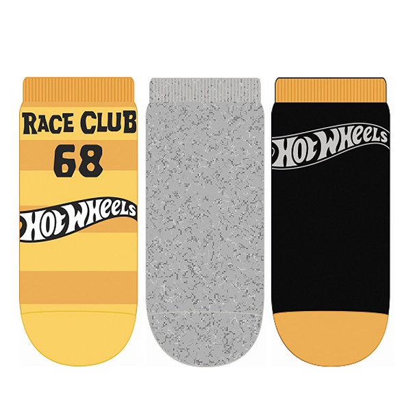 Kit 3 Pares Cano Médio HotWheels- Tam 13 a 16