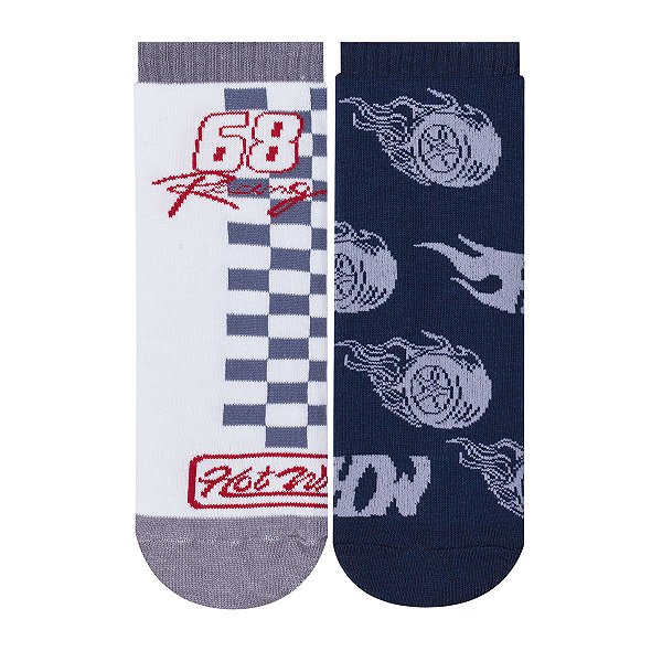 Kit 2 Pares Cano Curto HotWheels - Tam 39 a 43