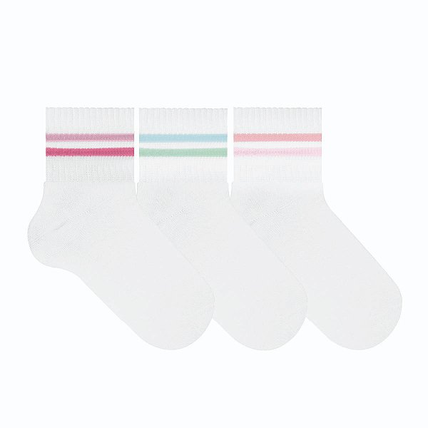 DUPLICADO - Kit 3 Pares Cano Médio Infantil