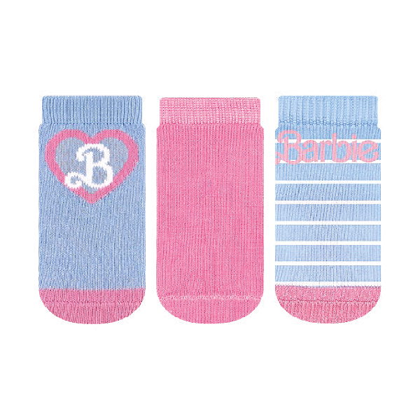 Kit 3 Pares Cano Médio Barbie - Tam 13 a 16(0 a 12meses)