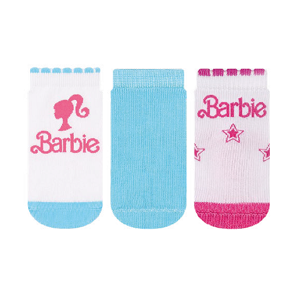 Kit 3 Pares Cano Médio Barbie - Tam 13 a 16(0 a 12meses)
