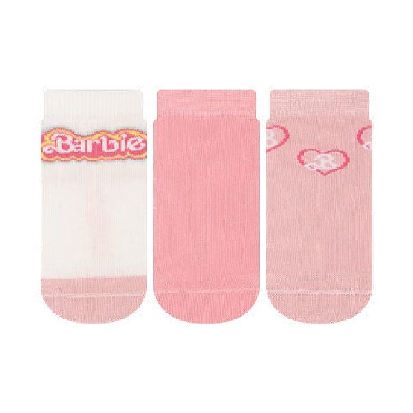 Kit 3 Pares Cano Médio Barbie - Tam 17 a 22(1 a 2 anos)