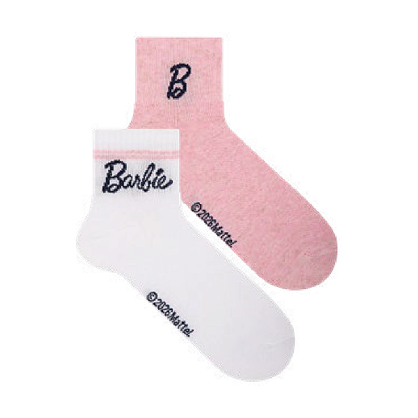 Kit 3 Pares Cano Médio Canelada Barbie Infantil e Adulto - Tam 23 a 39