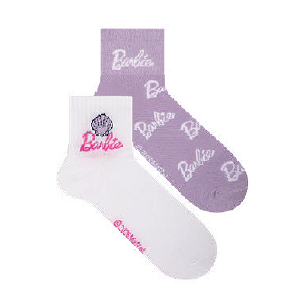 Kit 3 Pares Cano Médio Canelada Barbie Infantil e Adulto - Tam 23 a 39